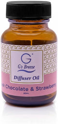 G's Breeze Dark Chocolate & Strawberry Diffuser Oil - Gentle Fragrance & Soothing Aroma of Velvety Dark Chocolate with Juicy Strawberry - Long-Lasting - Ideal for Home, or Office - 60 ML