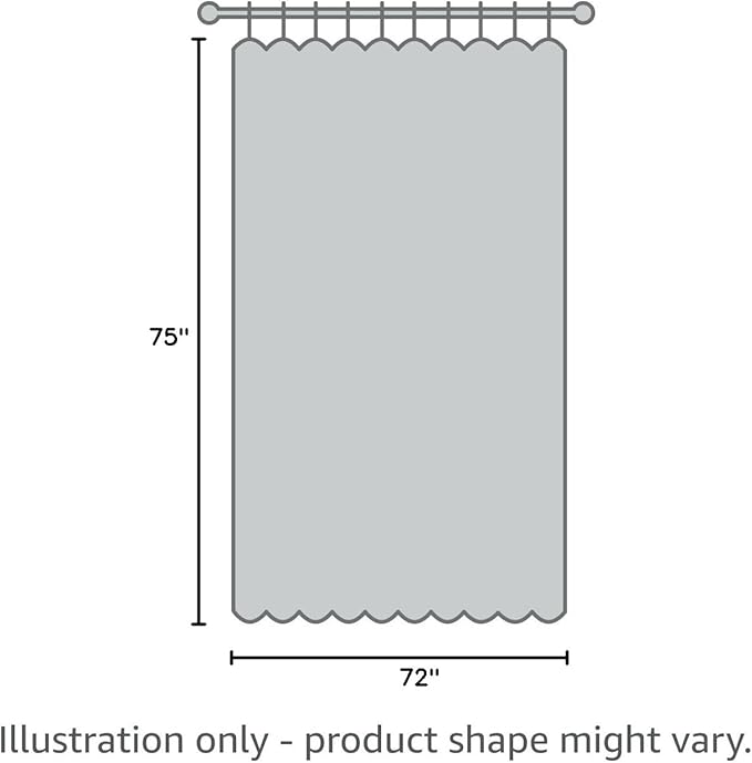 EurCross 75 inch Long Clear Shower Curtain Liner with Design, Waterproof Softer Plastic Curtain Liner for Bathroom 72x75 inches Length with 3 Bottom Weights