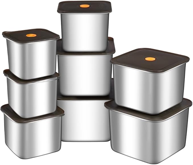 GIUOIDUO 8PC-LFood Storage Containers, BPA Free, Airtight Lids, Ideal for Lunch, Meal Prep & Leftovers，Fresh box， Freezing box