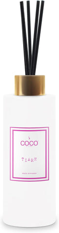 COCO by Stone 5oz Reed Diffuser (Tiare) – Luxury Scented Oil Diffuser for Home Aromatherapy, Long-Lasting Vegan Fragrance, Elegant Home Décor and Air Freshener