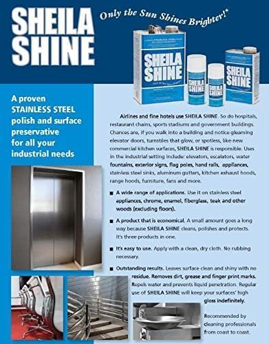 Sheila Shine 32oz Stainless Steel Cleaner and Polish - Cleans, Polishes & Protects Kitchen Appliances, Refrigerators, Sinks, Ovens & Grills - Leaves Streak Free Shine - Stainless Steel Spray Cleaner