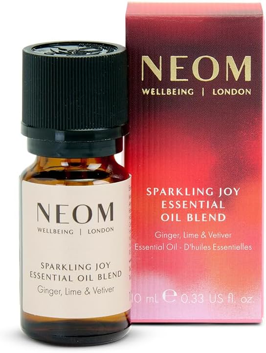 NEOM Sparkling Joy Essential Oil Blend I Ginger, Lime & Vetiver I 100% Natural Fragrance I Pure Essential Oils I Invigorating