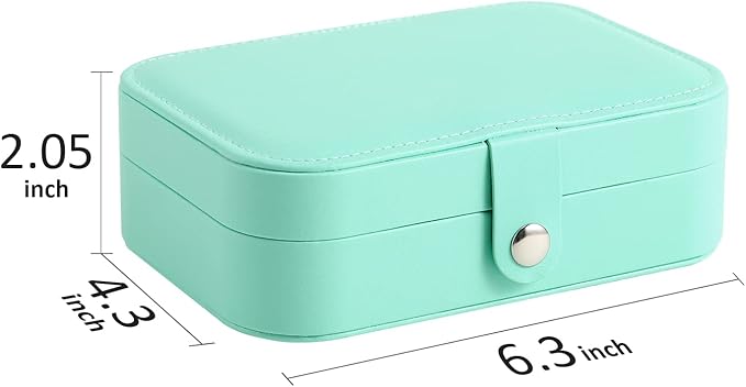 CASEGRACE Small Jewelry Box For Women Travel Jewelry Organizer Double Layer for Necklace Earring Rings Jewelry Holder Case