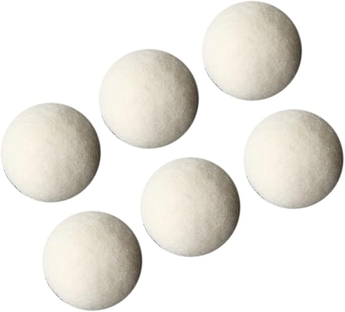 Dryer Balls, 6pcs Wool Drying Balls, Reusable Static Reduction Time Saving Skin Friendly Softener for Clothes