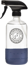 Nantucket Footprint Empty Clear Glass Spray Bottles |16 oz Glass Spray Bottle | Silicone Based Glass Spray Bottle | Use Cleaner Strip Refills