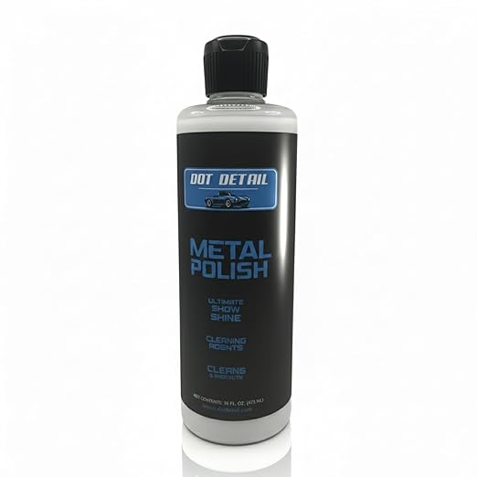 DOT DETAIL Metal Polish, 16 fl oz, Ultimate Show Shine, Cleans and Protects Aluminum, Stainless Steel, Brass, Copper, Silver, Gold