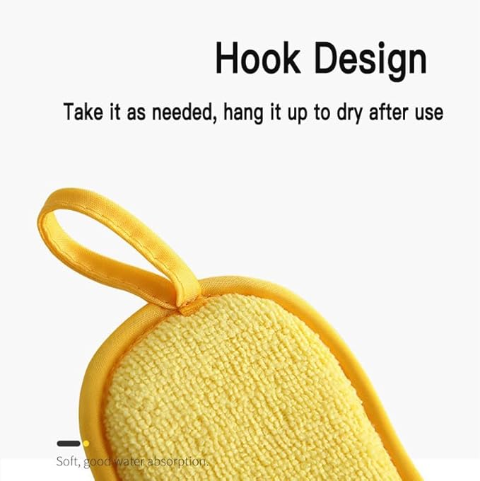 Kitchen Sponge,Dish Sponge,Scrub Sponges Cleaning Supplies,Sponges for Dishes Stainless Steel Wire to Remove Stubborn Stains,Durable Thickening 6-Pack