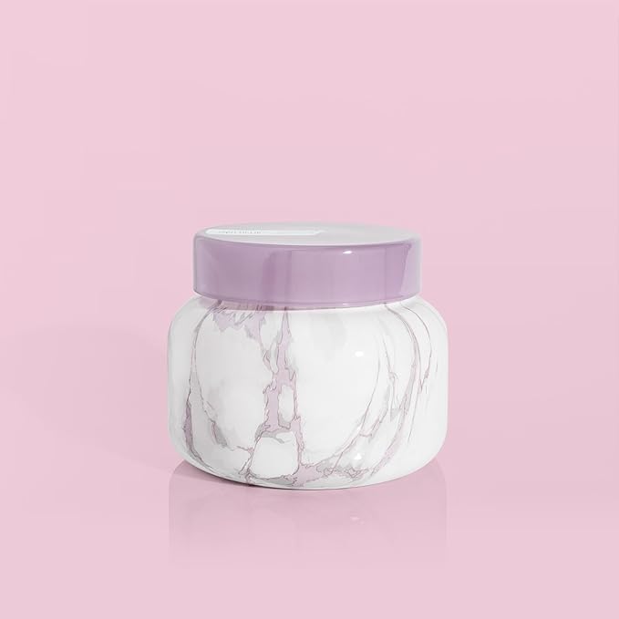 Capri Blue Modern Marble Jar Candles - Luxury Candles for Home Scented - Long Lasting Soy Wax Blend - (Aloha Orchid, 19 oz)