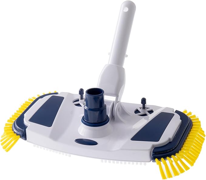 Weighted Pool Vacuum Head, Vinyl-Safe No Wheels Manual Cleaner with Air Relief Valves，Multi-Directional Brushes for Above Ground & Inground Pools, Universal Fit for 1-1/4" & 1-1/2" Hoses