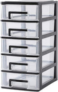 DOITOOL 5 Tier Plastic Drawer Type Closet, 12.36"H x 6"L x 8.3" W Home Office Storage Organizer, Makeup Organizer Station Cube, Cosmetics Jewelry Box for Bathroom, Dorm, Desk, Countertop, Office