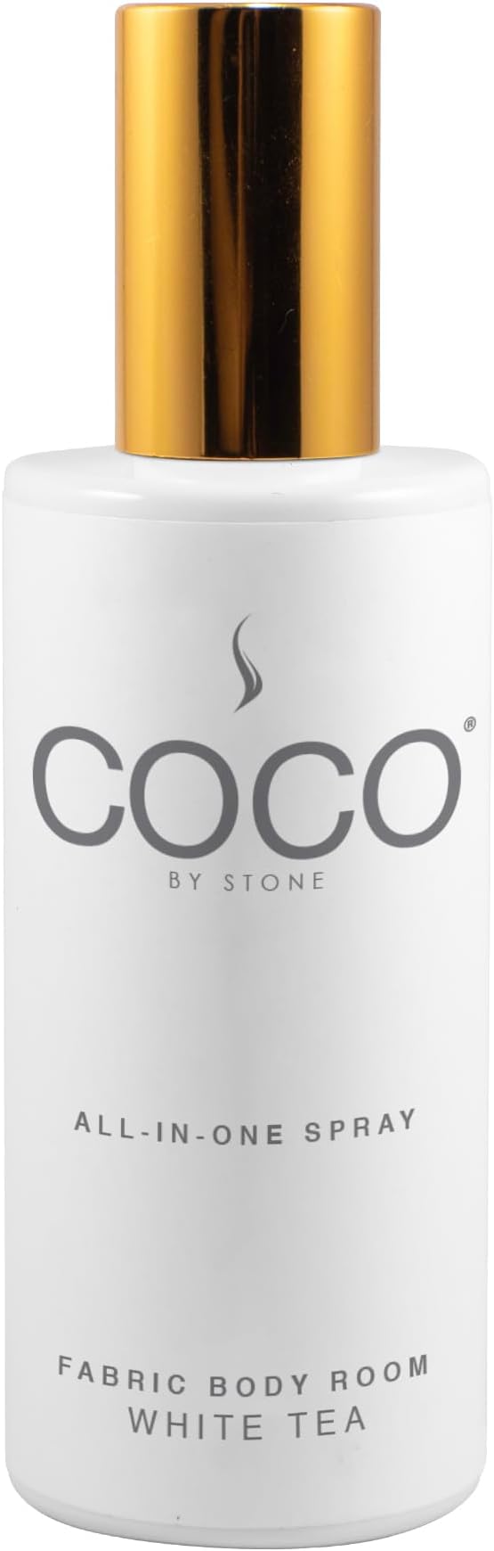 COCO by Stone 5oz All-in-One Spray (White Tea) Shake & Spray Formula for Fabric, Pillows, Interiors, Clothing, Home Fragrance Accessories, Room Perfume, Room Deodorizer, Vegan & Cruelty-Free