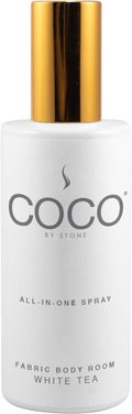 COCO by Stone 5oz All-in-One Spray (White Tea) Shake & Spray Formula for Fabric, Pillows, Interiors, Clothing, Home Fragrance Accessories, Room Perfume, Room Deodorizer, Vegan & Cruelty-Free