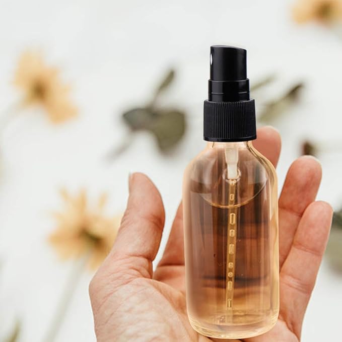 Wedama Spray Bottle, 2 oz Fine Mist Glass Spray Bottle, Little Refillable Liquid Containers for Watering Flowers Cleaning (16 Pack, Clear)