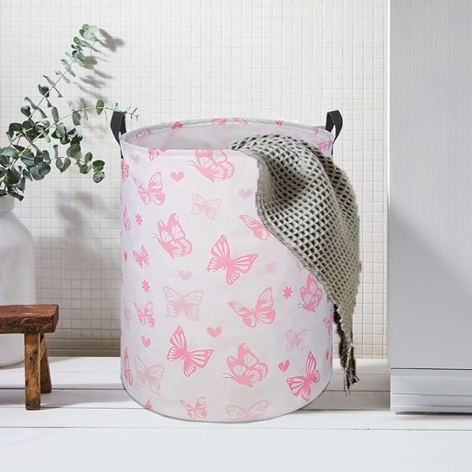 Round Laundry Hamper Storage Basket Laundry Organizer Hamper Storage Bins Clothes Box Nursery Hamper Gift Basket with Handles