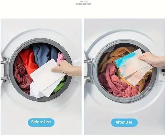 Color Catcher Sheets – 100 Count Dye Trapper for Laundry, Prevent Color Bleeding & Protect Fabrics in Mixed Wash Loads