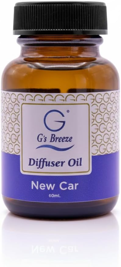 G's Breeze New Car Diffuser Oil – 60ml Soft & Soothing New Car Scent, Long-Lasting Aroma for Nurseries, Bedrooms, & Living Rooms, Easy Refill for Essential Oil Diffuser