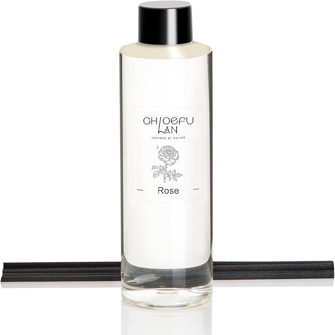Chloefu LAN Rose Scented Oil Diffuser Refill 200ml/6.76 fl oz Natural Fragrances Oil - Best for Aromatherapy, SPA and Home, 0% Alcohol, Blend to Promote Beauty and Tranquility