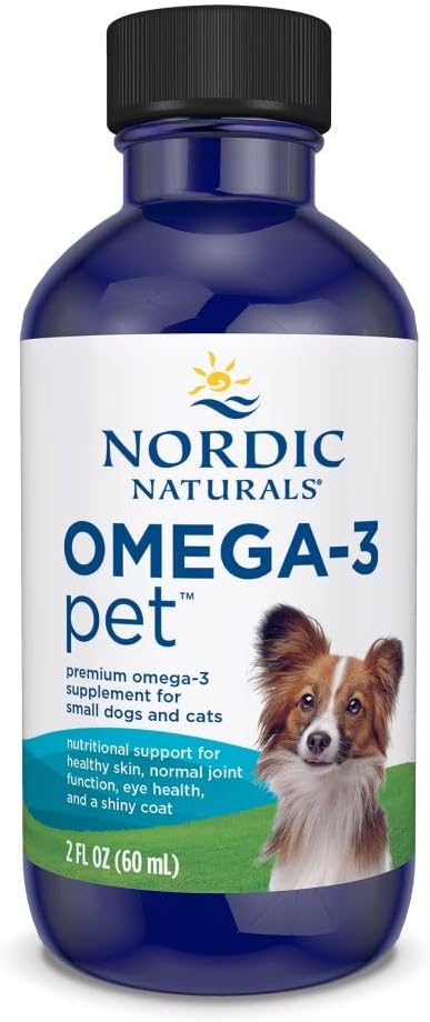 Nordic Naturals Omega-3 Pet, Unflavored - 2 oz - 294 mg Omega-3 Per One mL - Fish Oil for Small Dogs & Cats with EPA & DHA - Promotes Heart, Skin, Coat, & Immune Health