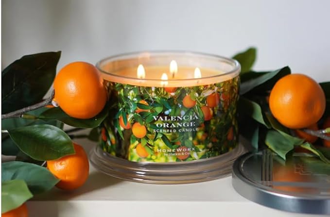 HomeWorx by SLATKIN + CO. Candle- Valencia Orange, 18 oz. Premium Scented Candle - 30-55 Hours Burn Time