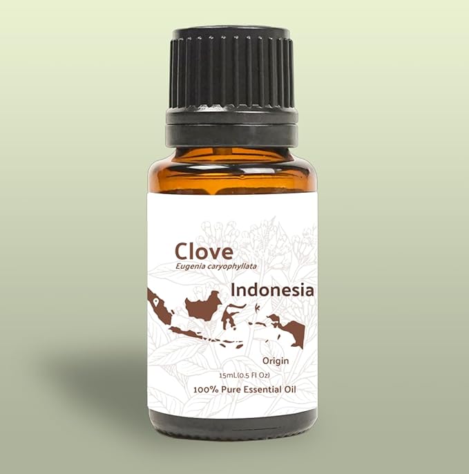 100% Pure Clove Essential Oils - Direct from Indonesian Essential Oils - Essential Oil for Diffusers Aromatherapy & Humidifiers (15ml) | Natural Cold-Pressed