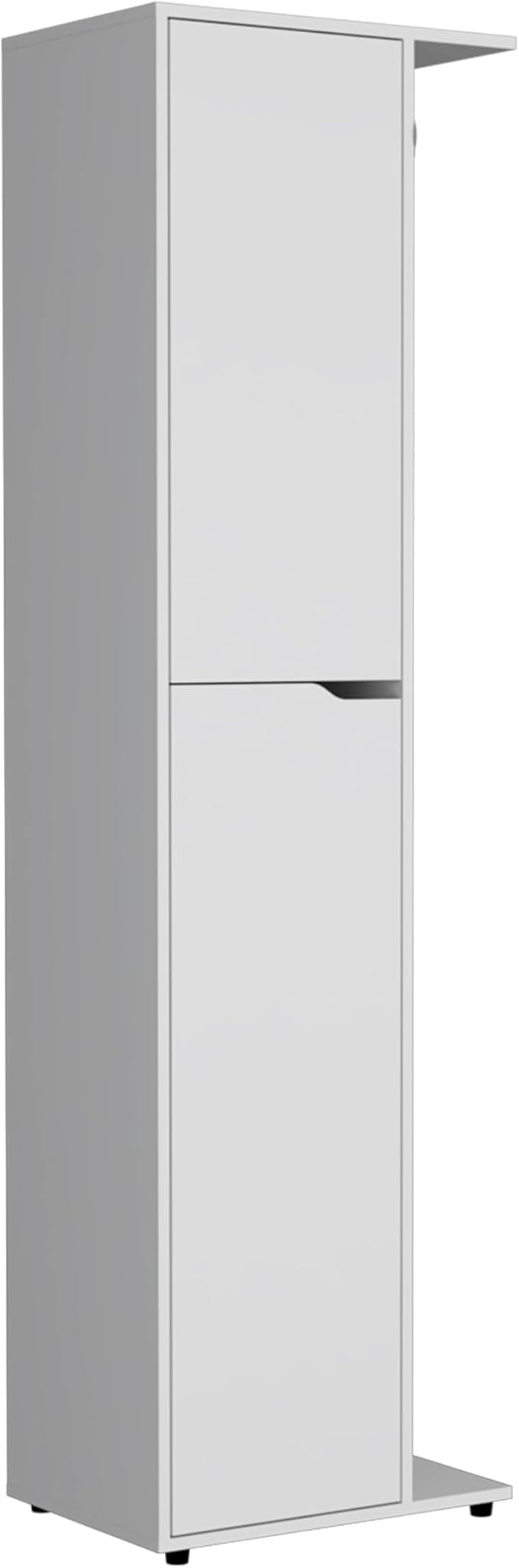 Freestanding Austin Storage Closet in White - Ideal for Organizing Brooms, Cleaning Products, and More with Sturdy Construction