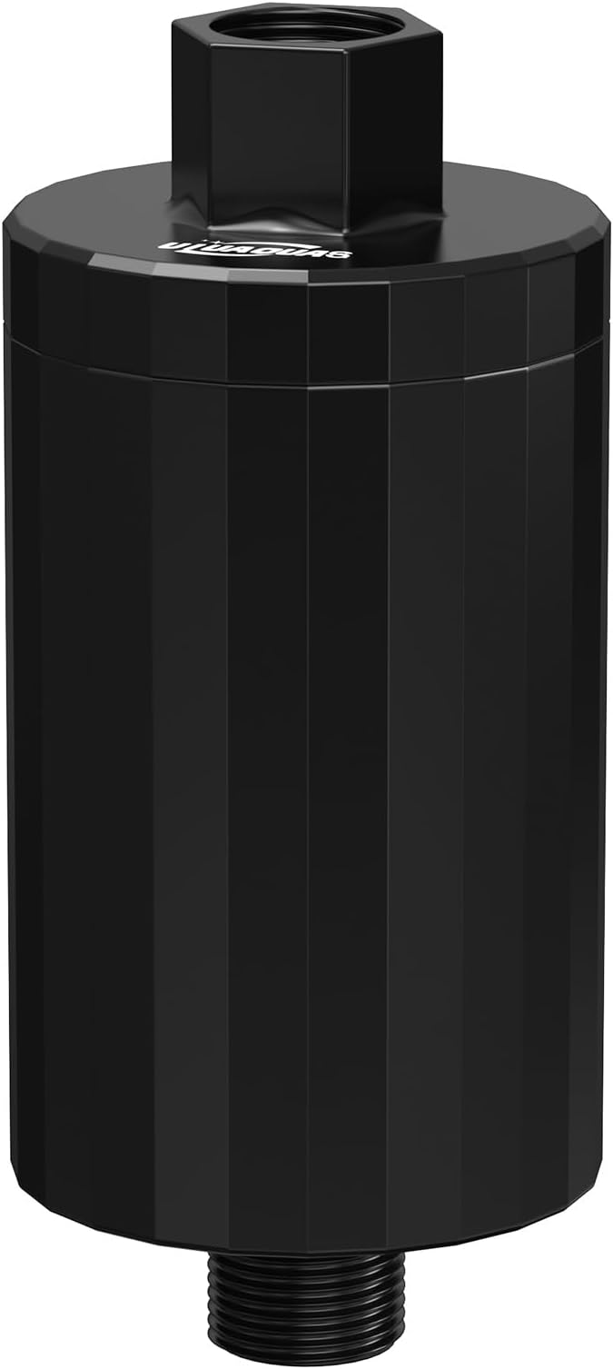 ALL METAL Shower Head Filter – KDF 55 Shower Filter Vitamin C E&A for Hard Water, High Pressure Universal Shower Water Filters to Reduce Toxic Chemicals – Reduces Chlorine and Heavy Metals,Black