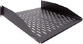NavePoint 2U 19-Inch Universal Vented Rack Mount Cantilever Fixed Server Cabinet Shelf 18-Inches Deep Black