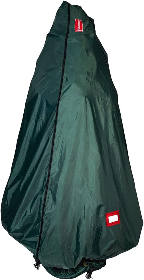 [Upright Tree Storage Bag] - 9 Foot Christmas Tree Storage Bag for Fully Decorated Artificial Trees up to 9 Feet Tall - Keep Your Fake Tree Assembled with Ornaments | Includes Rolling Tree Stand