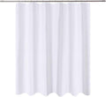 N&Y HOME Short Fabric Shower Curtain Liner 72 x 65 Shorter Length, Hotel Quality, Washable, Water Repellent, White Bathroom Curtains with Grommets, 72x65