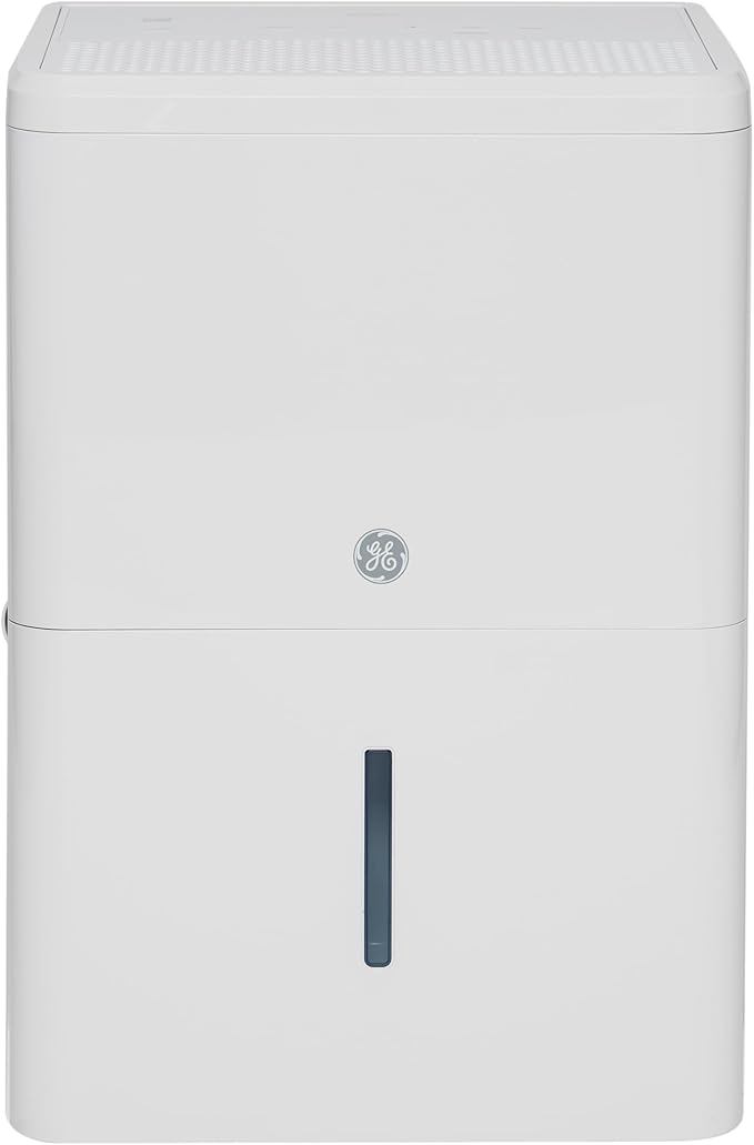 GE Portable Dehumidifier 35 Pint, Perfect for Bedroom, Basement & Garage or Rooms up to 3000 Sq Ft, Ideal for High Humidity Areas, Complete with Empty Bucket Alarm & Clean Filter Alert