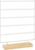 5 Tier 120 Hole Earring Holder Organizer, Rust Proof Metal and Wooden Base Jewelry Organizers and Storage for 60 Pairs of Earrings, Suitable for Home Storage and Sales Display