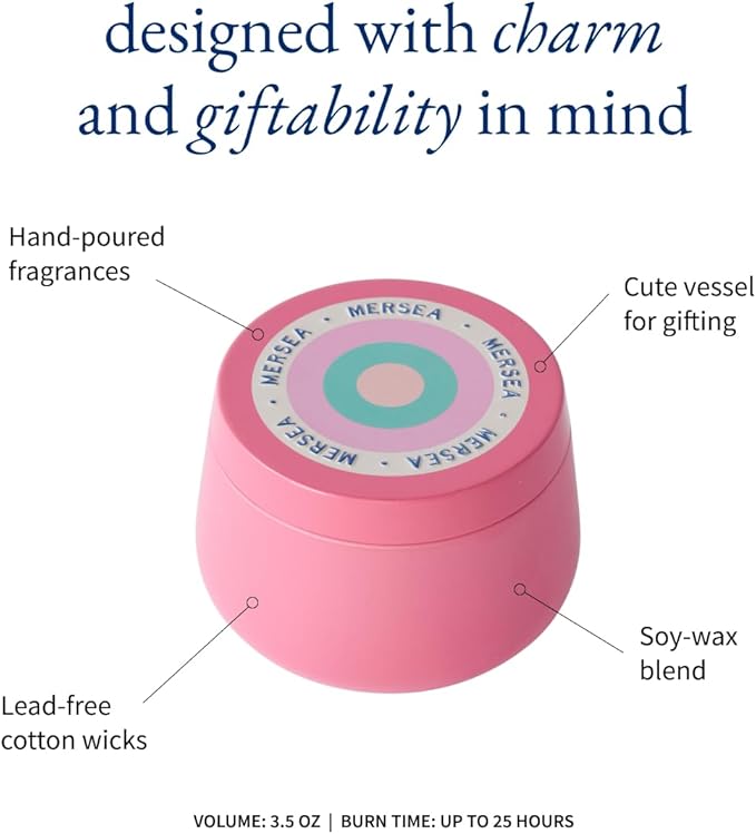 MERSEA Cabana Flower Tin Candle, Scented Candle Tin (3.5 oz)