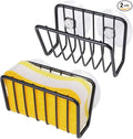 Toplife Sponge Holder for Kitchen Sink, Rust-Proof Suction Cup Sponge Caddy - Black - 2 Pack