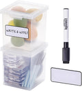 Bostitch Konnect Storage Containers with Lids, Organizer, Clear Plastic Box, Stackable Nesting Bins, Medium, 2 Pack