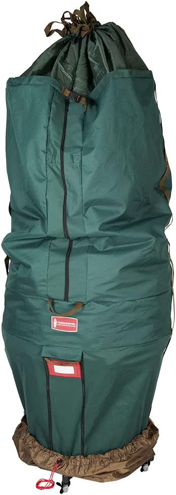[Upright Tree Storage Bag] - Christmas Tree Storage Bag | Hold Artificial Trees up to 9 Feet Tall - Keep Your Fake Tree Assembled | Includes Rolling Tree Stand (9' - XLarge (Wide))