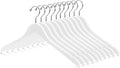 Nature Smile Wooden Coat Hangers Wood Shirt Dress Jacket Clothes Hangers with Extra Smooth Finish, 360 Degree Swivel Hook(10pcs White)