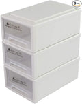 6 Quart Plastic Storage Drawers, Stackable Desktop Organizer, 3 Packs