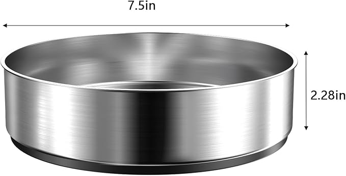 VAEHOLD Lazy Susan Turntable Spice Rack Organizer for Kitchen Cabinet, Storage Tray for Fruit, Snacks, Salad - Organizer for Cupboard, Pantry, Bathroom, Table, Cosmetic (Silver, 7 1/2‘’)