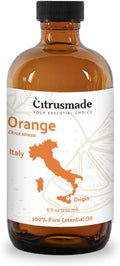 Orange Essential Oil - Direct from Citrusmade in Sicily- Aceite de Naranja Dulce for Home Care, Skincare $ Aromatherapy - Premium Therapeutic Grade (8oz)
