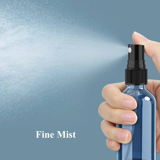 Wedama Spray Bottle, 2 oz Fine Mist Glass Spray Bottles, Little Refillable Liquid Containers for Watering Flowers Cleaning (16 Pack Indigo Blue)