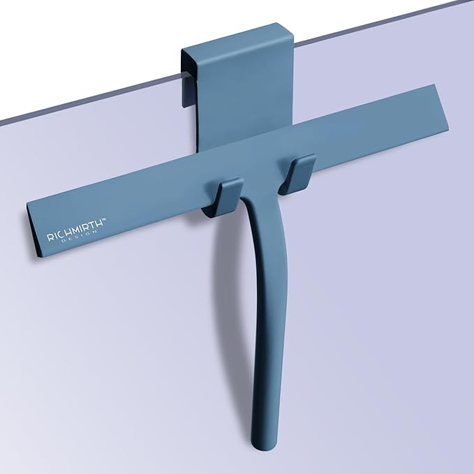 Large Shower Squeegee for Glass Doors, Richmirth 11 Inch Squiggy for Shower Glass Bathroom Squeegee Mop Wiper Cleaner Tool for Tile Wall, Car Glass, Window - Green