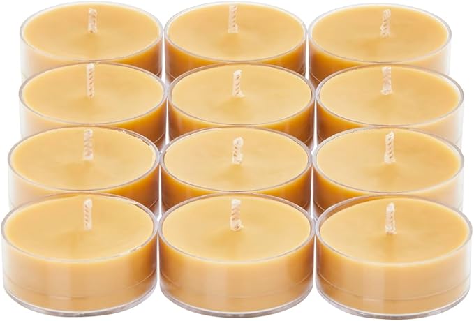 PartyLite Set of 12 Tea Lights Candles, Cedar Patchouli Scent, Aromatherapy Scented Candles Gift Set, Up to 4 to 6 Hours Burn Time