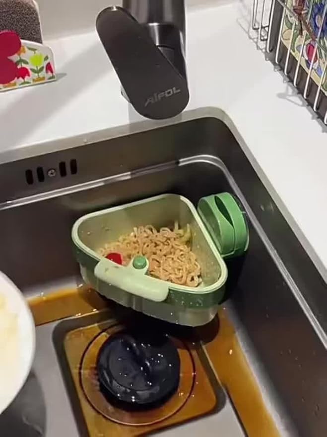 Corner Sink Strainer Hanging Sink Corner Rack,Automatic Dumping Sink Strainer Basket,Faucet Sponge Storage Rack,Corner Sink Trash Catcher for Food Waste