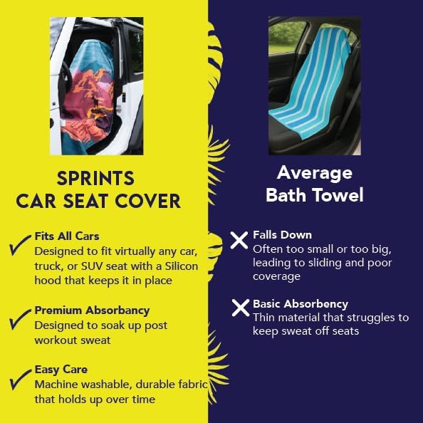Sprints Athletic Running Towel, Full-Sized, Car Seat Cover - Performance Microfiber (Steppes Frontier)