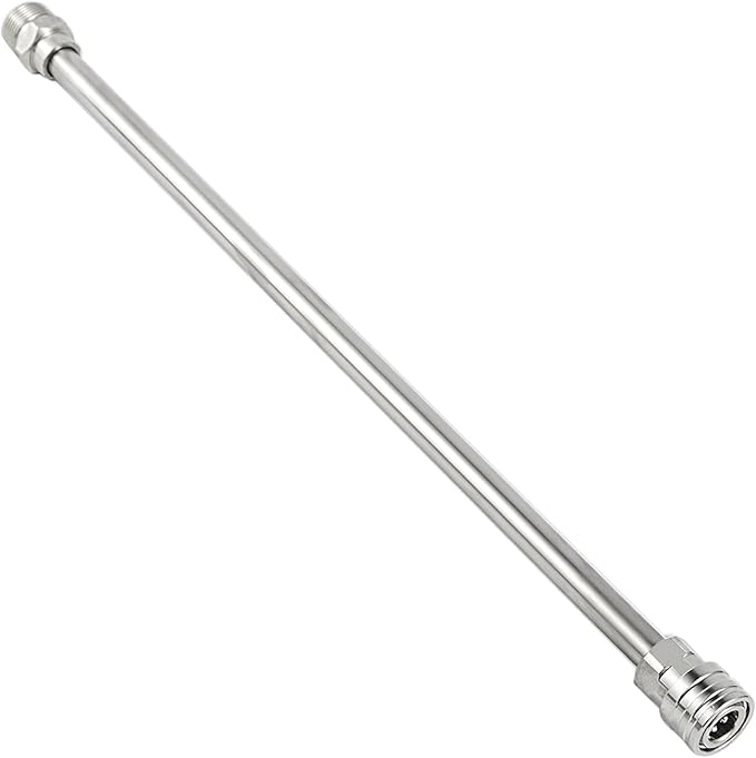 Raincovo Pressure Washer Extension Wand, Stainless Steel Lance 1/4 Inch Quick Connect to M22, Extension Wand Replacement for Power Washer, 17 Inch