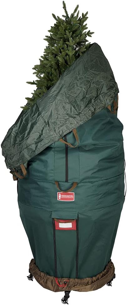 [Upright Tree Storage Bag] - Christmas Tree Storage Bag | Hold Artificial Trees up to 9 Feet Tall - Keep Your Fake Tree Assembled | Includes Rolling Tree Stand (9' - XLarge (Wide))
