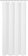 N&Y HOME RV Shower Curtain Liner Fabric 47 x 64 inches, Hotel Quality, Washable, Water Repellent, White Bathroom Curtains with Grommets, 47x64