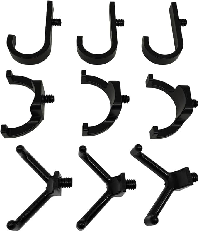 9 Pcs ABS Storage Shed Tool Hooks Shed Tool Hangers Fit for Suncast & Craftsman Sheds Include J-Shape, U-Shape and V-Shape for Organizing Tool, Ladders, Bulk Items, Hoses & Garden Tools Black
