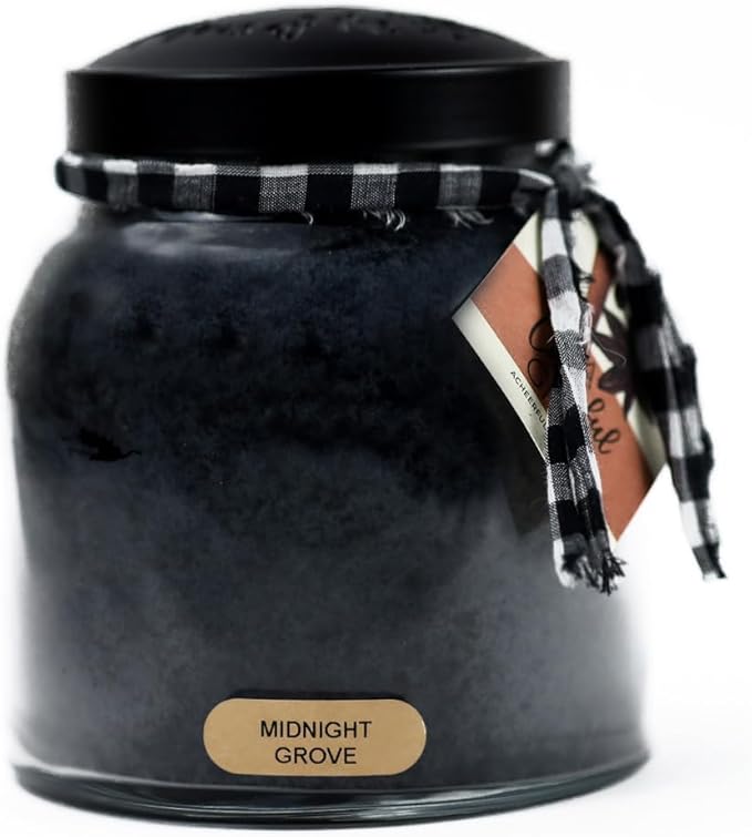 A Cheerful Giver — Midnight Grove - 34oz Papa Scented Candle Jar with Lid - Keepers of The Light - 155 Hours of Burn Time, Gift for Women, Blue