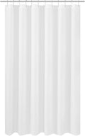 N&Y HOME Extra Long Shower Curtain Liner Fabric 72 x 80 inches, Hotel Quality, Washable, White Spa Bathroom Curtains with Grommets, 72x80